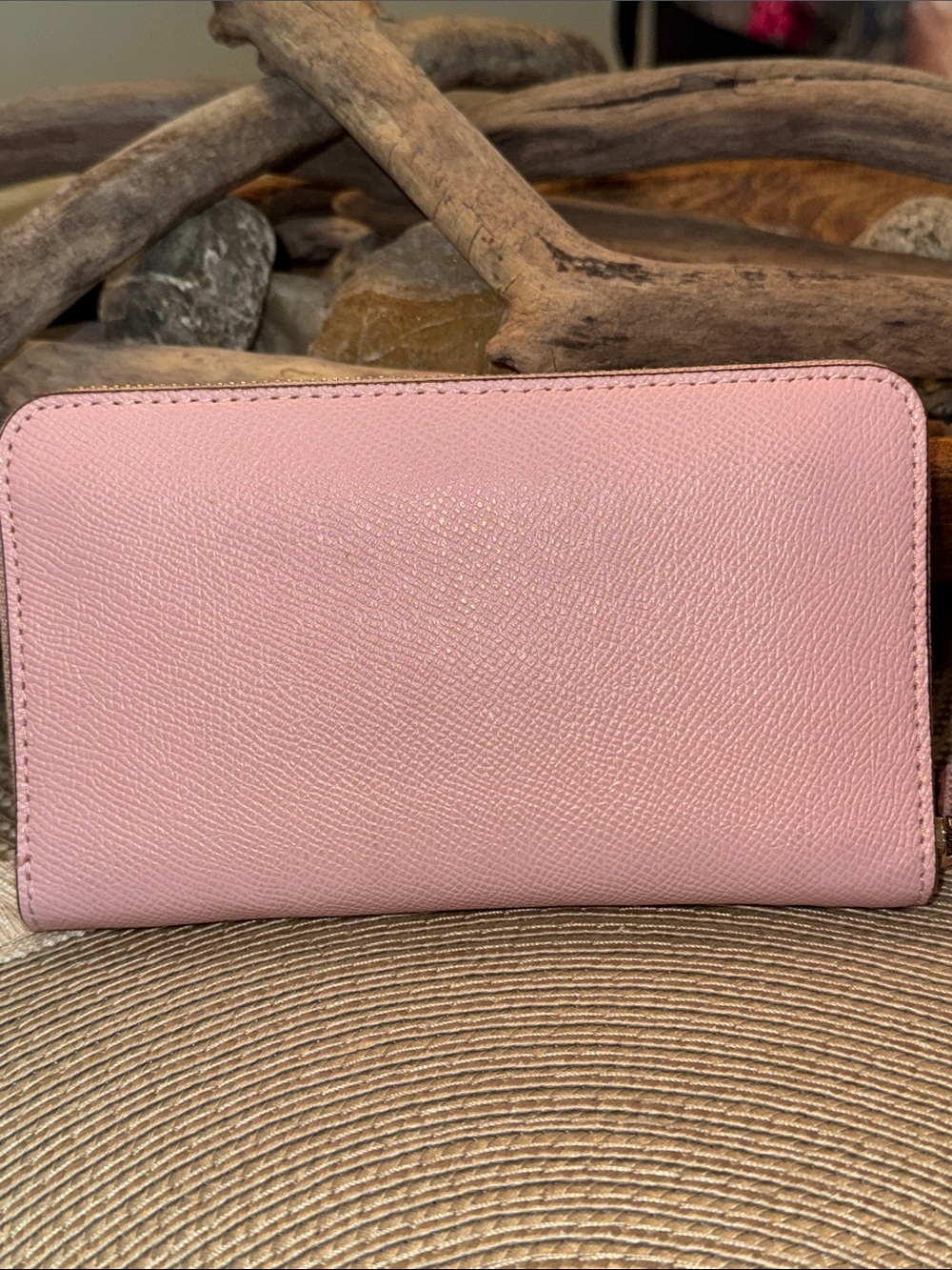 Coach Pink Zip-Around Wallet with Gold Hardware - Picture 2 of 9